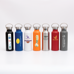 Bình giữ nhiệt inox 500ml quai xách kim loại in logo doanh nghiệp quà tặng