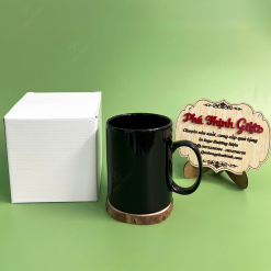 LY SỨ BÁT TRÀNG MÀU ĐEN IN LOGO QUÀ TẶNG PHÚ THỊNH GIFTS