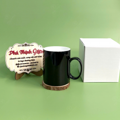 Ly sứ màu đỏ Bát Tràng quà tặng in logo- Qùa tặng Phú Thịnh Gifts