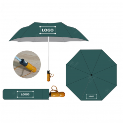 Ô DÙ CẦm Tay GẤp 2 TỰ ĐỘng 1 ChiỀu BÁn KÍnh 70cm CÁn GỖ QuÀ TẶng PhÚ ThỊnh